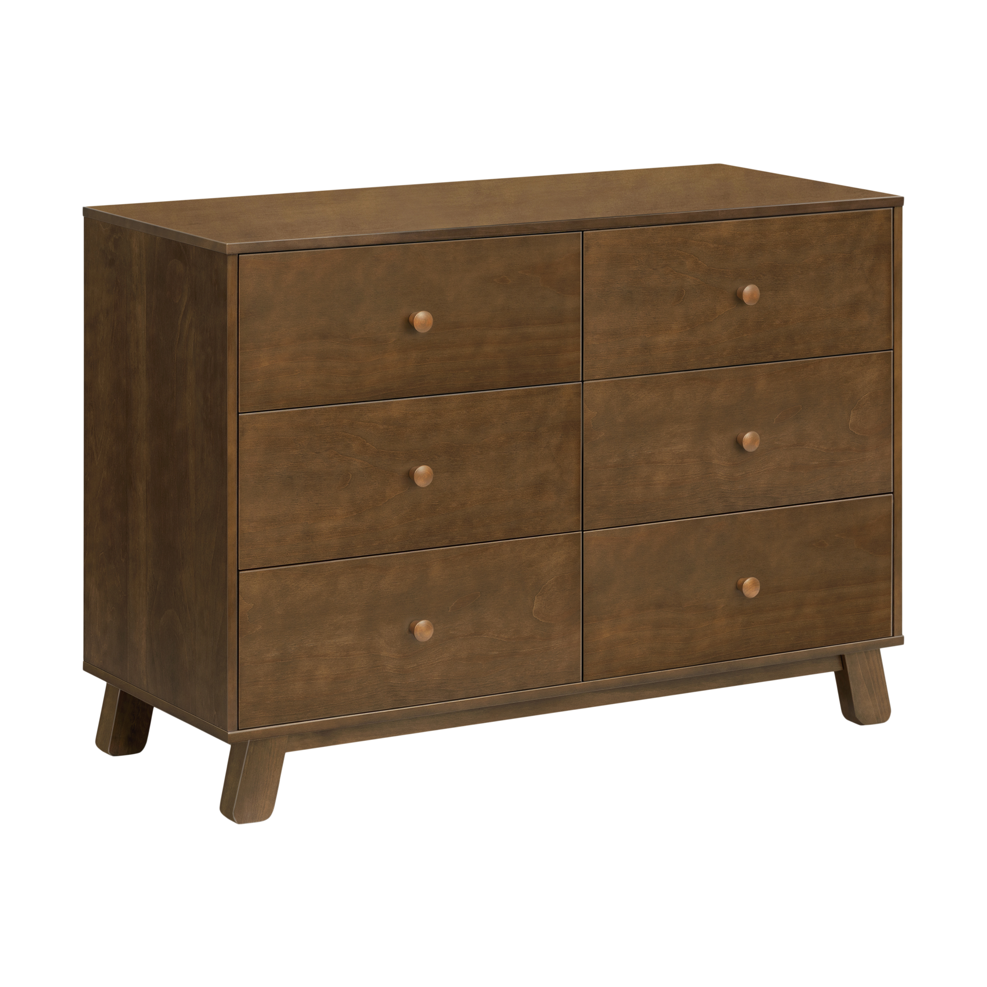 babyletto Hudson Modern 6-Drawer Assembled Double Dresser - Natural Walnut.