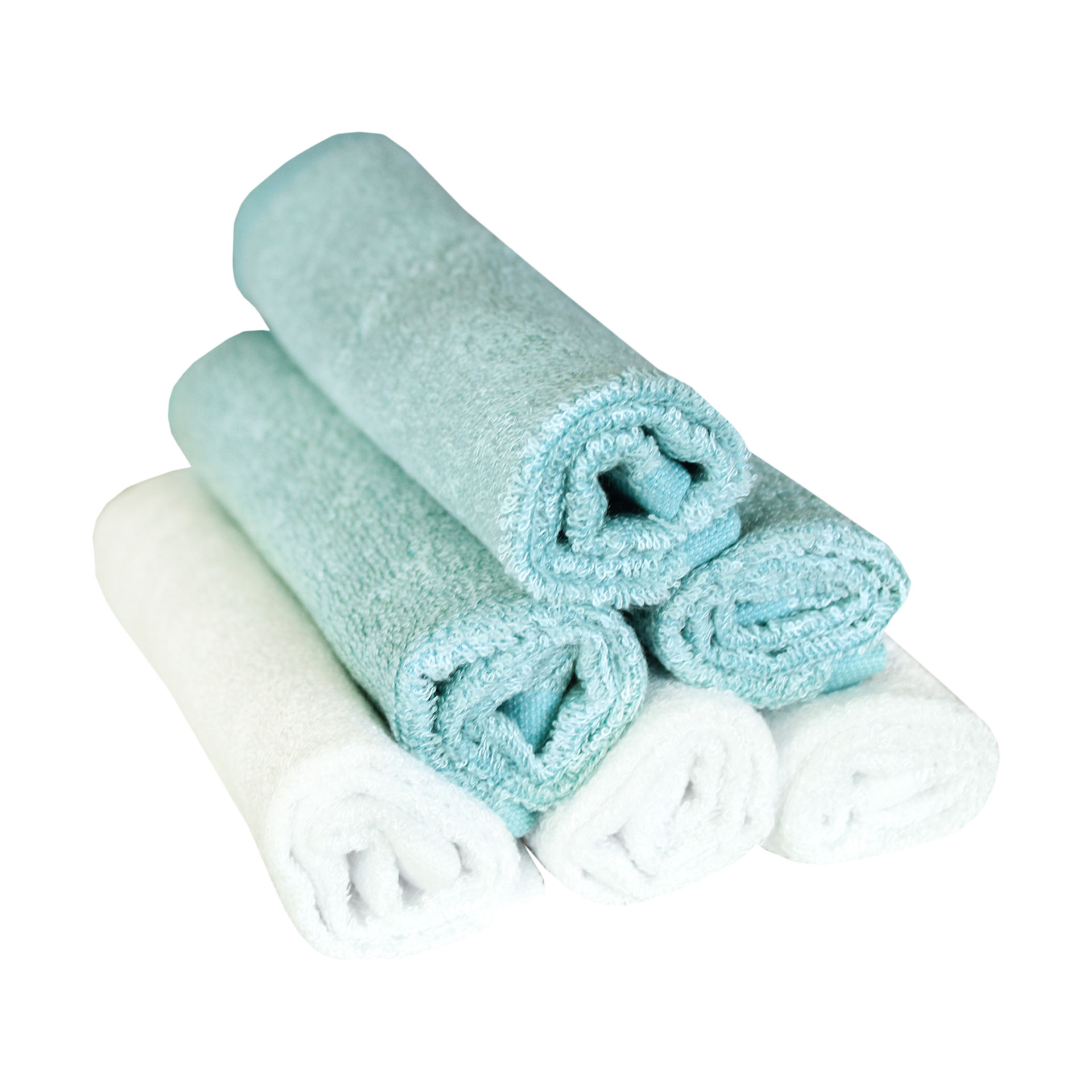 Copper Pearl Ultra Soft Washcloth (6 Pack) - White/Blue.