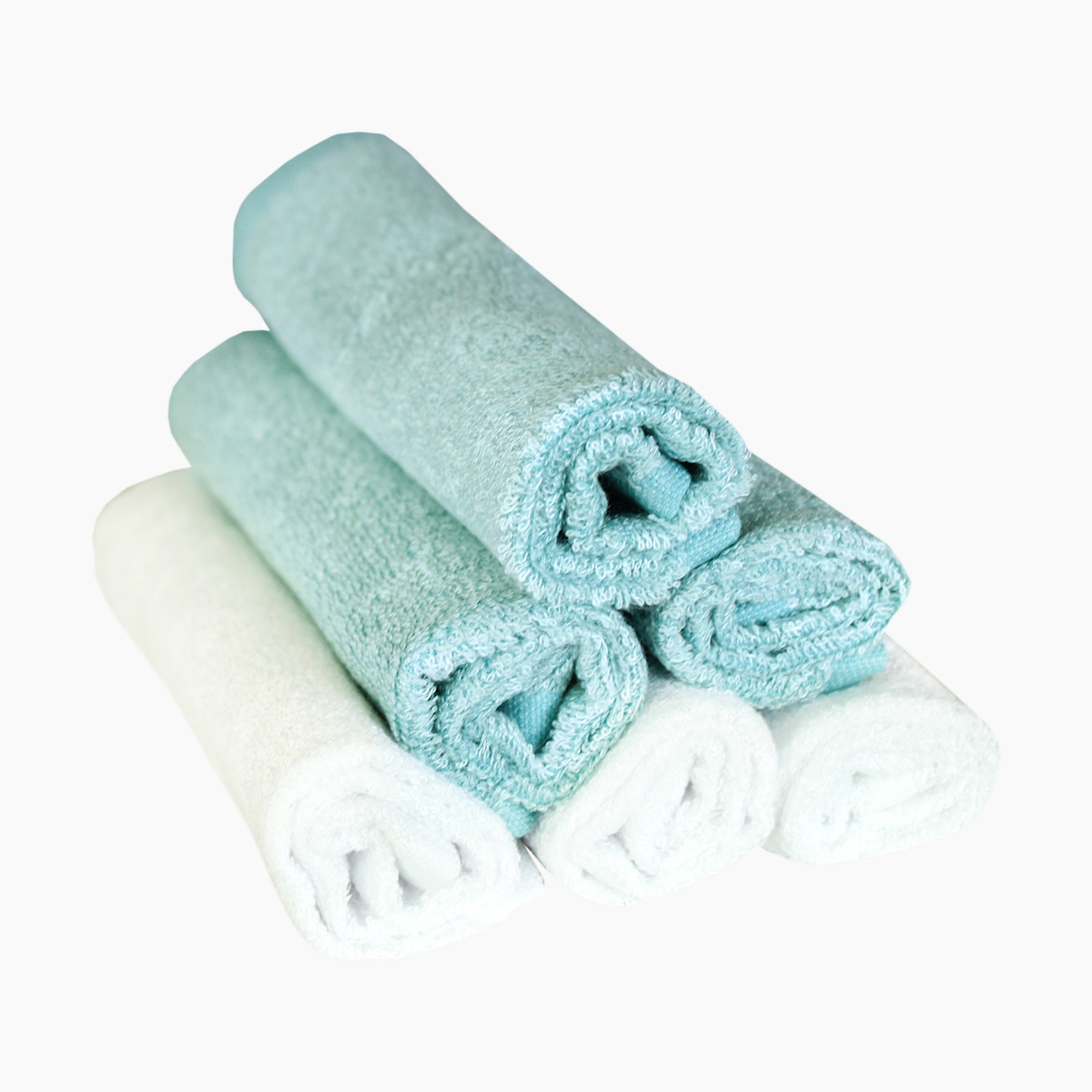 Copper Pearl Ultra Soft Washcloth (6 Pack) - White/Blue.