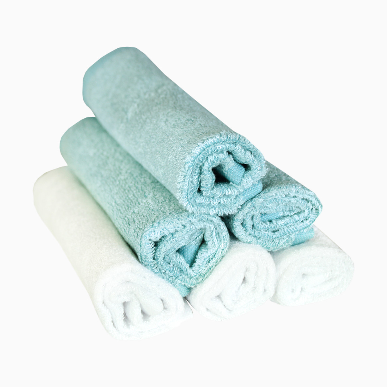 Copper Pearl Ultra Soft Washcloth (6 Pack) - White/Blue.