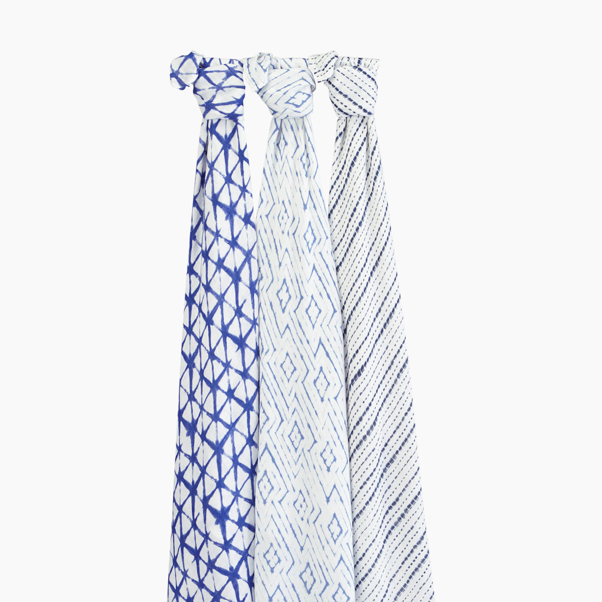 Aden + Anais Silky-Soft Swaddles 3-Pack - Indigo Shibori.