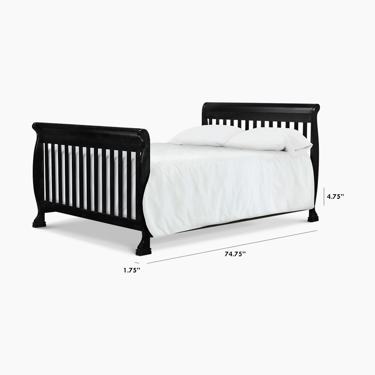 daVinci Twin/Full-Size Bed Conversion Kit (M4799) - Ebony.