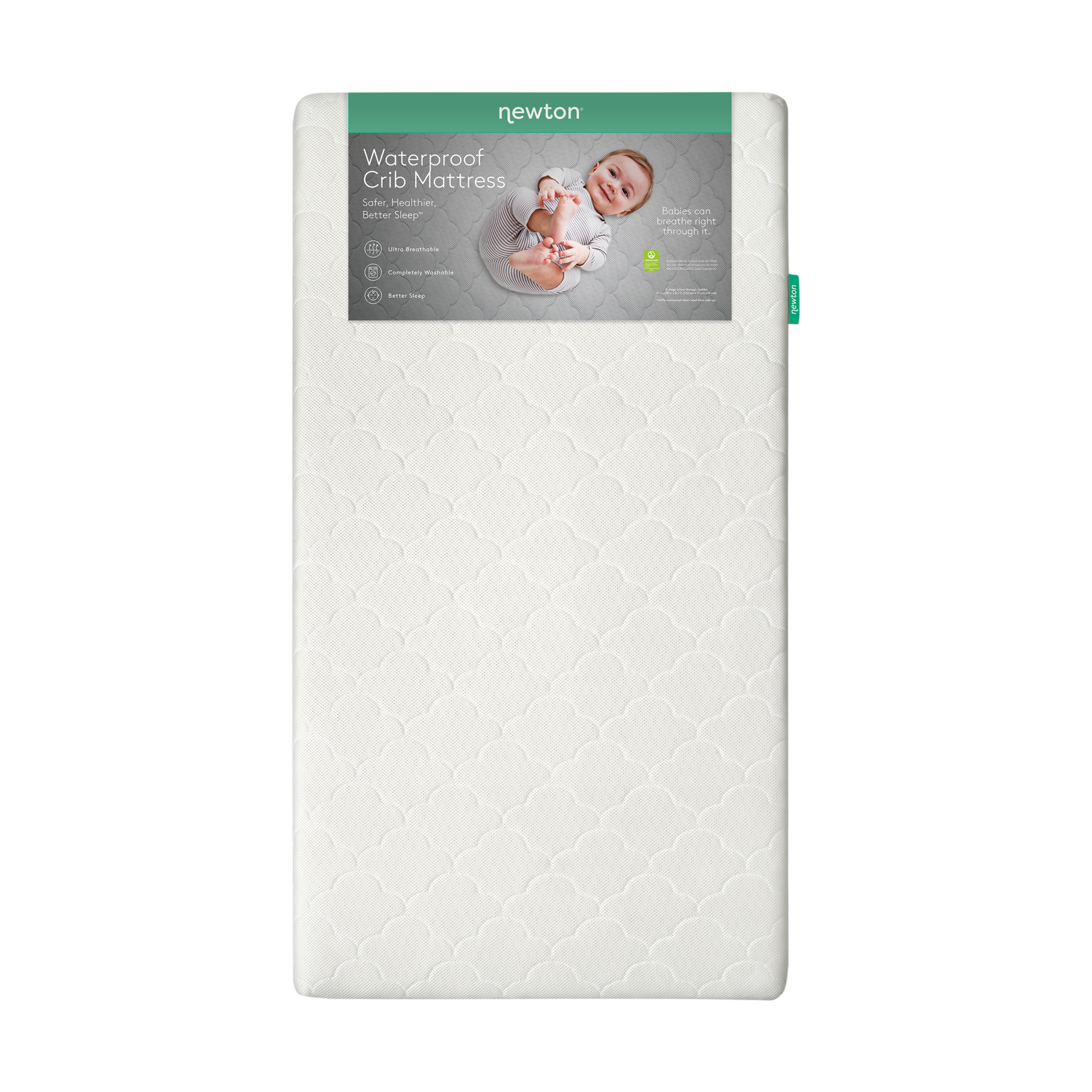 Newton Baby Waterproof Breathable Crib Mattress - White.
