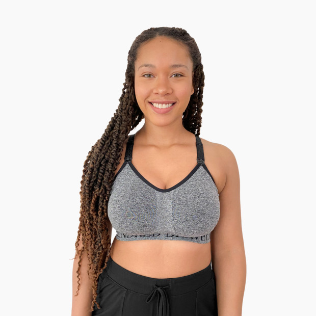 Kindred Bravely Sublime Support Low Impact Nursing & Maternity Sports Bra -  Grey Heather, Large-Busty