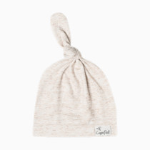 Copper Pearl Baby Beanie Hat Top Knot Stretchy Soft Oat