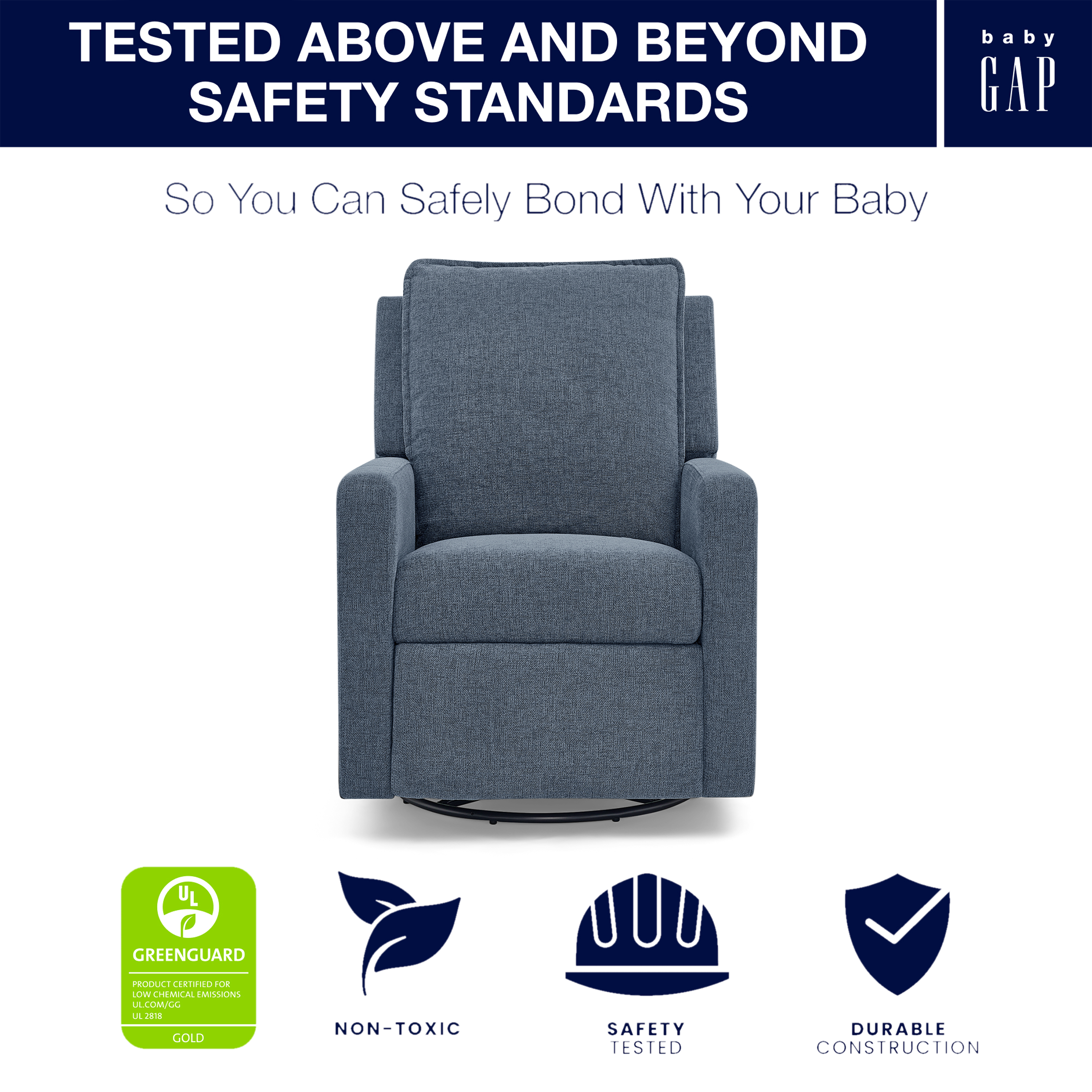Delta Children babyGap Harlowe Power Recliner - Slate.