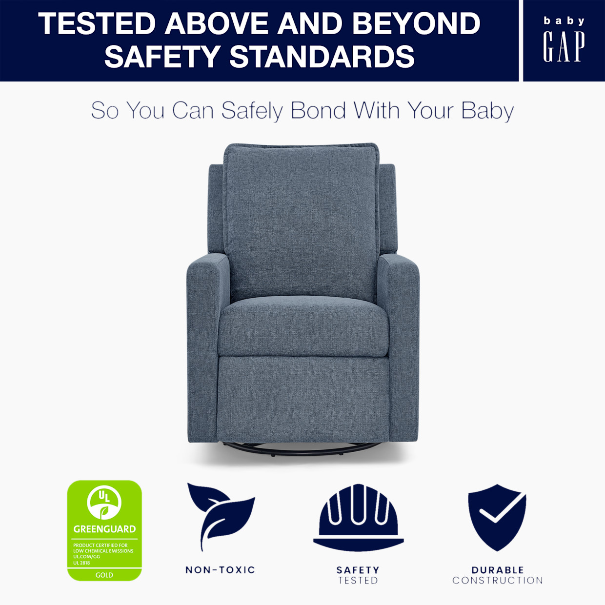 Delta Children babyGap Harlowe Power Recliner - Slate.