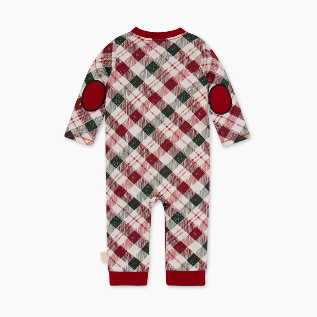 Burt's Bees Baby Romper Jumpsuit, 100% Organic Cotton One-Piece Coverall - Yuletide Plaid, 0-3 Months.