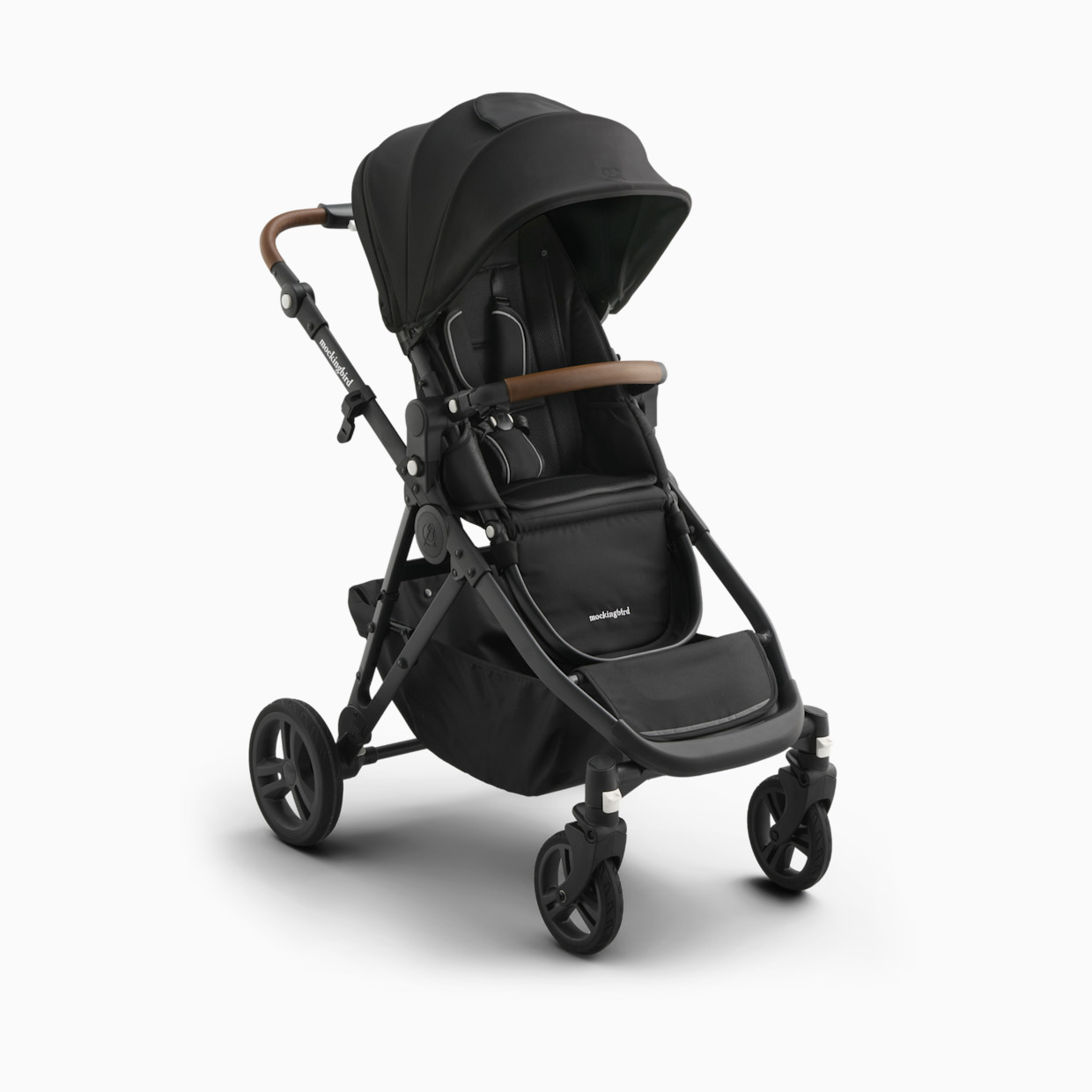 Mockingbird Single-to-Double Stroller 3.0 - Black With Penny Leather.