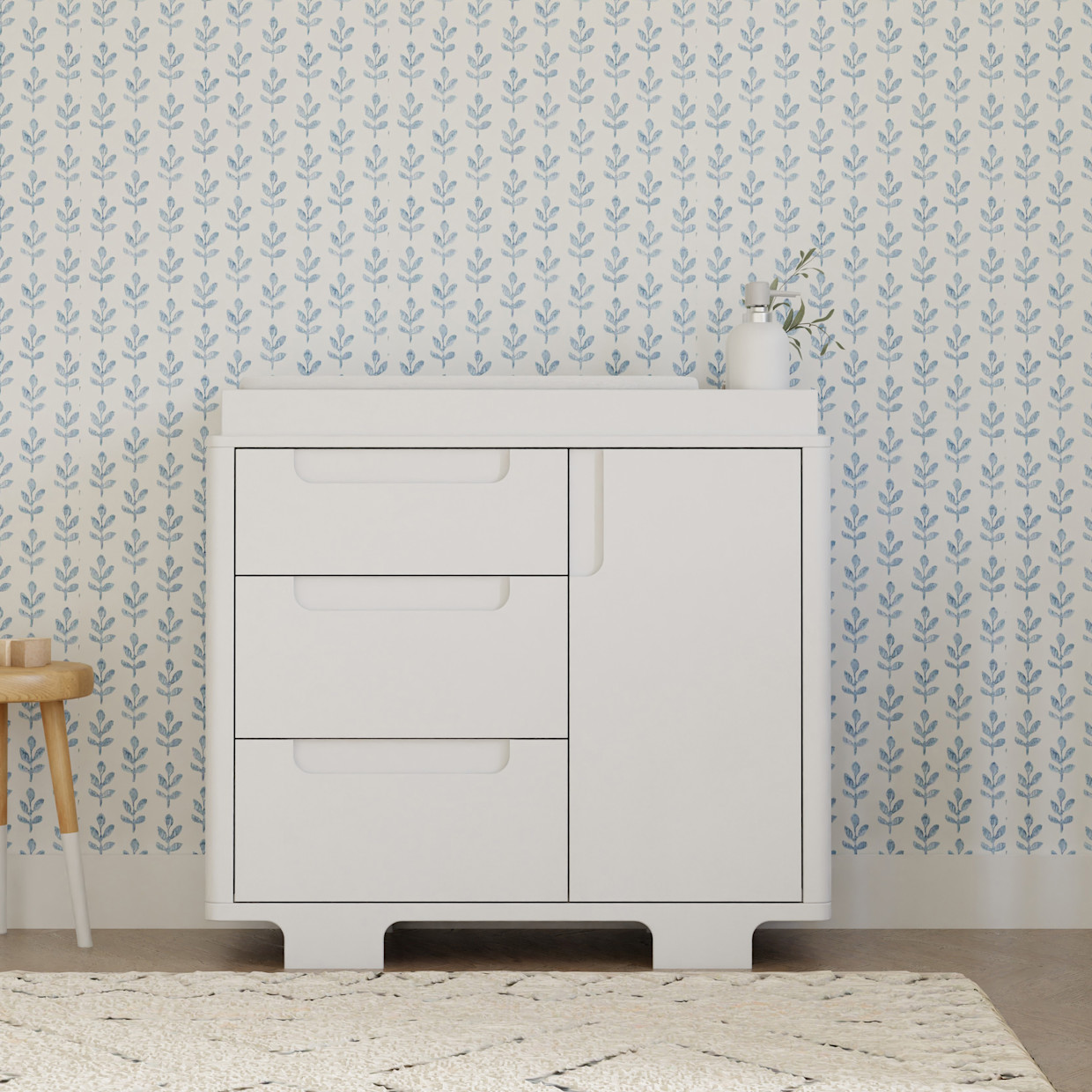 babyletto Yuzu 3-Drawer Changer Dresser - White.