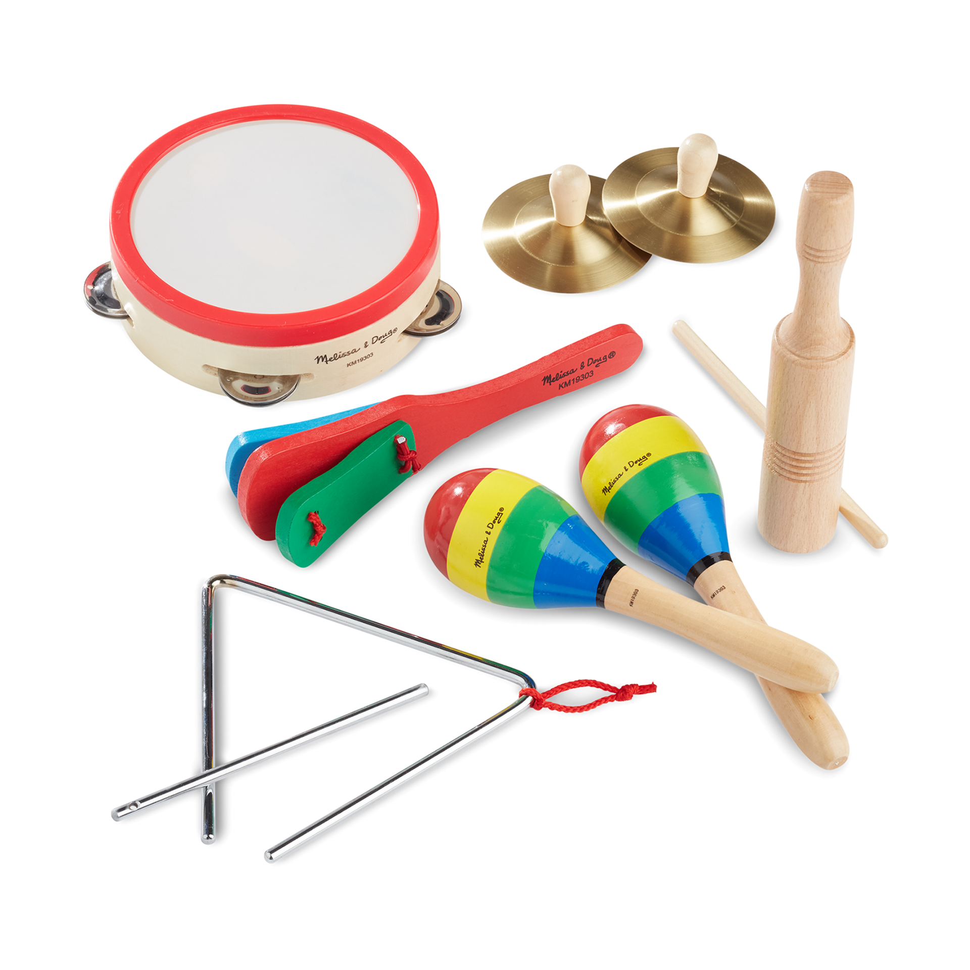 Melissa & Doug Band-in-a-Box Clap Clang 10-Piece Musical Instrument Set Tap! 