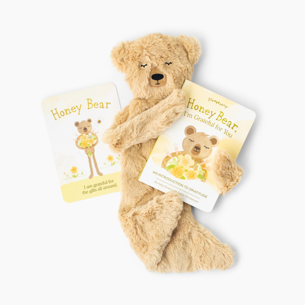 Slumberkins Plush Snuggler & Book Bundle - Honey Bear's Gratitude.