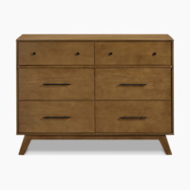 DaVinci Otto 6-Drawer Baby Dresser for Bedroom - GREENGUARD Gold Certified - Multi-Purpose Storage Double Chest of Drawers for Boys and Girls - Dresser for Kids Bedroom, Living Room, Nursery - Walnut