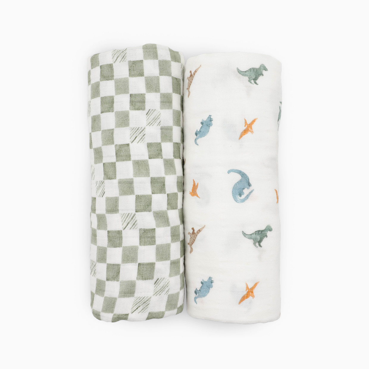 Little Unicorn Organic Cotton Muslin Swaddle Blanket 2 Pack - Little Dino.