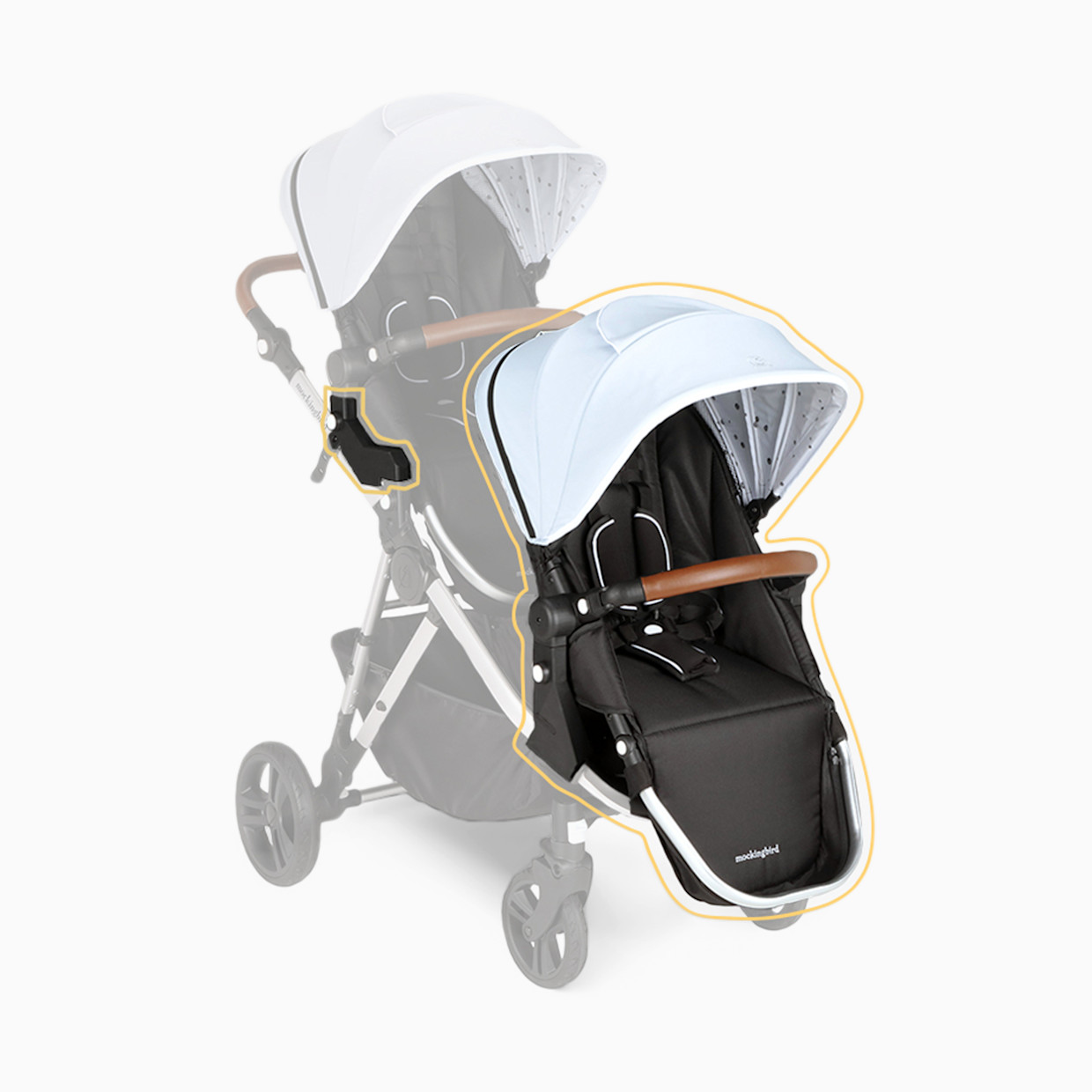 Mockingbird 2nd Seat Kit 2.0 - Sky/Watercolor Canopy With Penny Leather (2020).