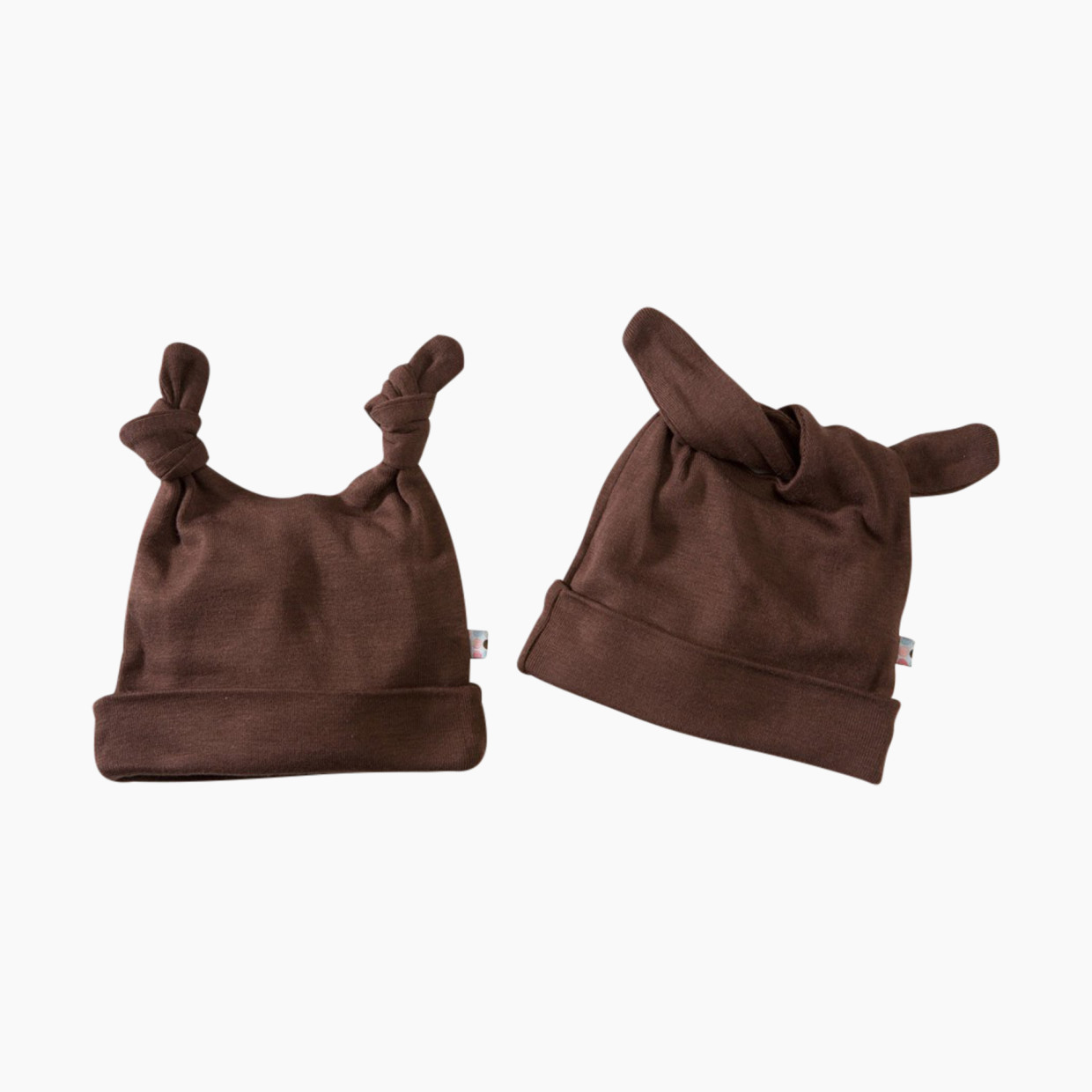 Babysoy Double Knot Beanie - Chocolate, 0-6 Months.