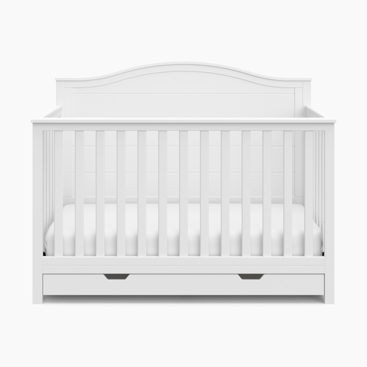 Storkcraft Moss 4-in-1 Convertible Crib with Drawer - White.