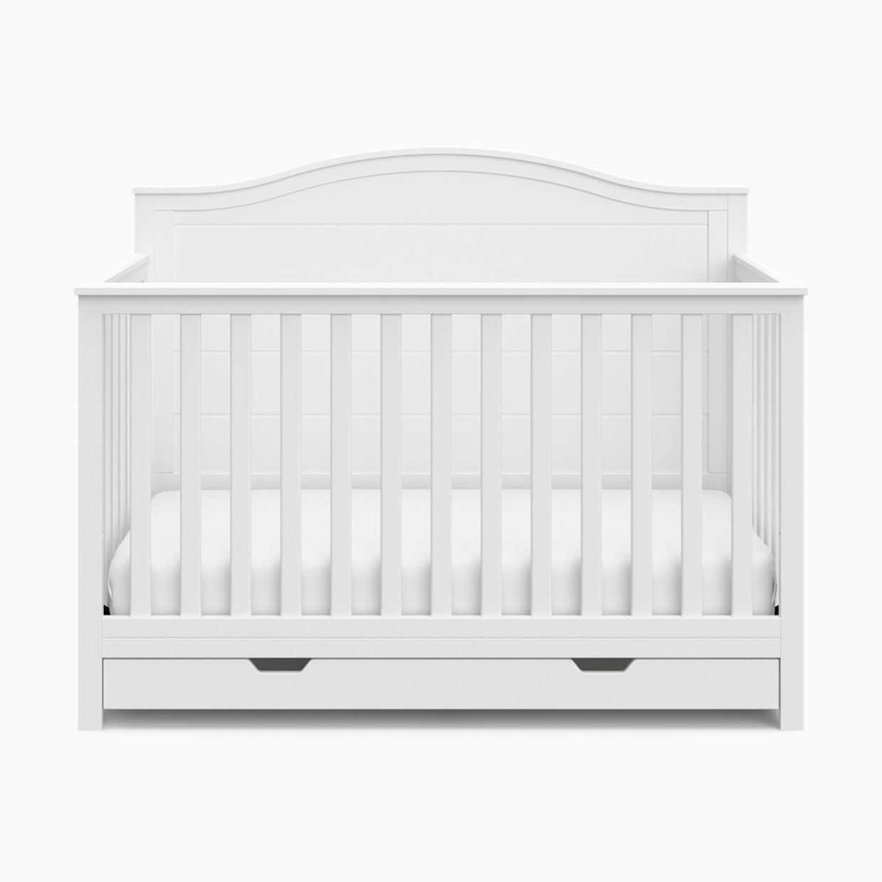 Storkcraft Moss 4-in-1 Convertible Crib with Drawer - White.