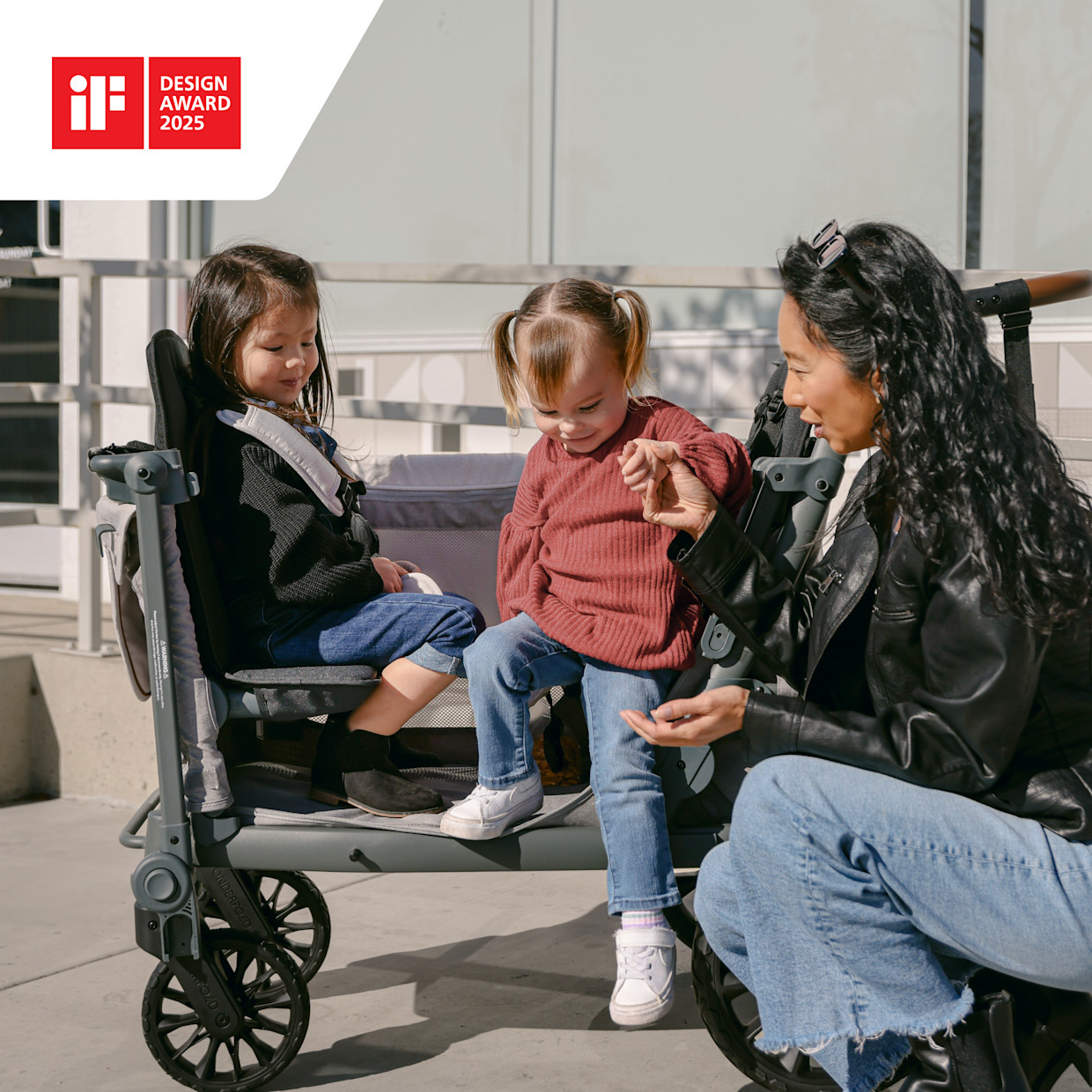 WonderFold Wagon L2 Double Stroller Wagon - Gray.