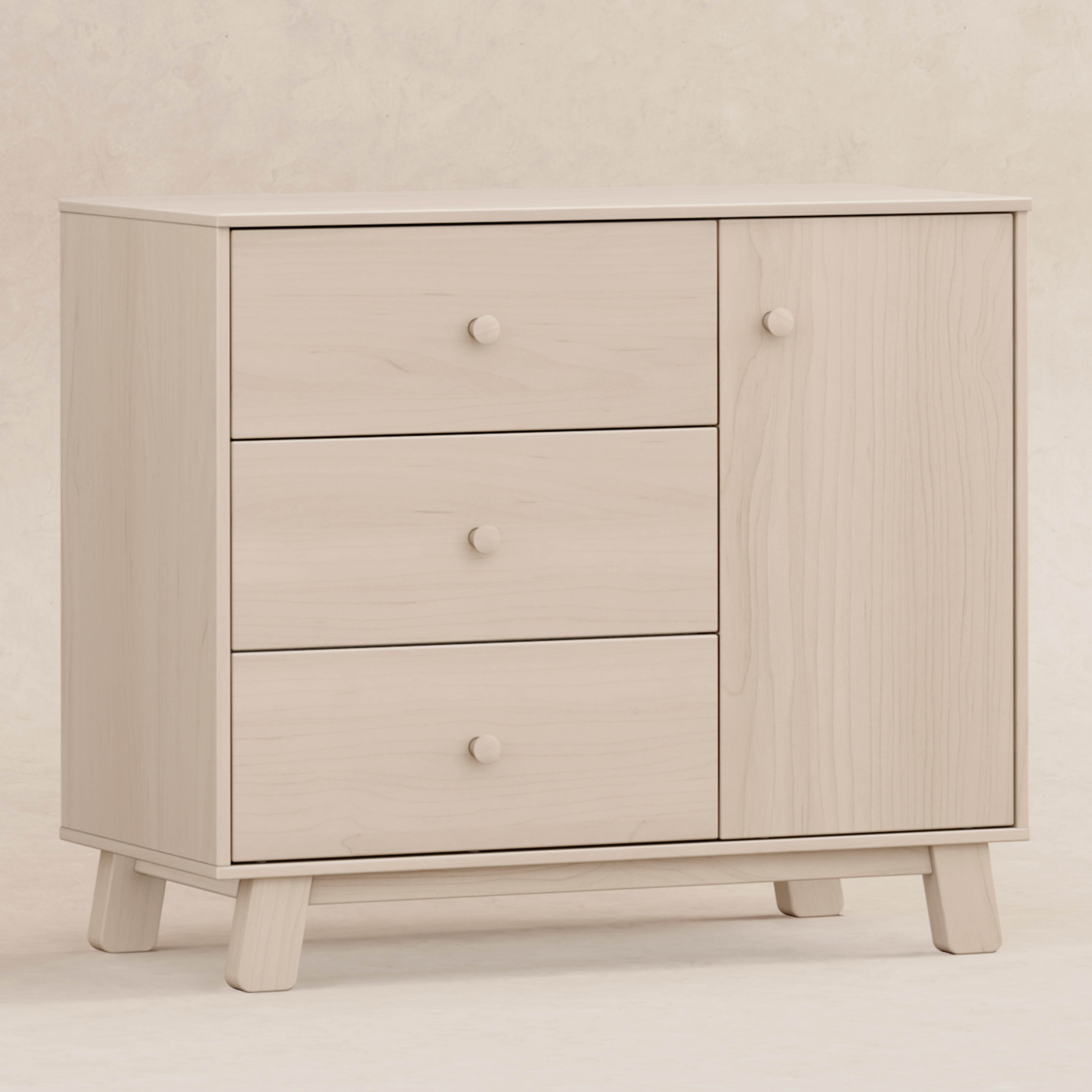 babyletto Hudson Modern 3-Drawer Dresser - Washed Natural.