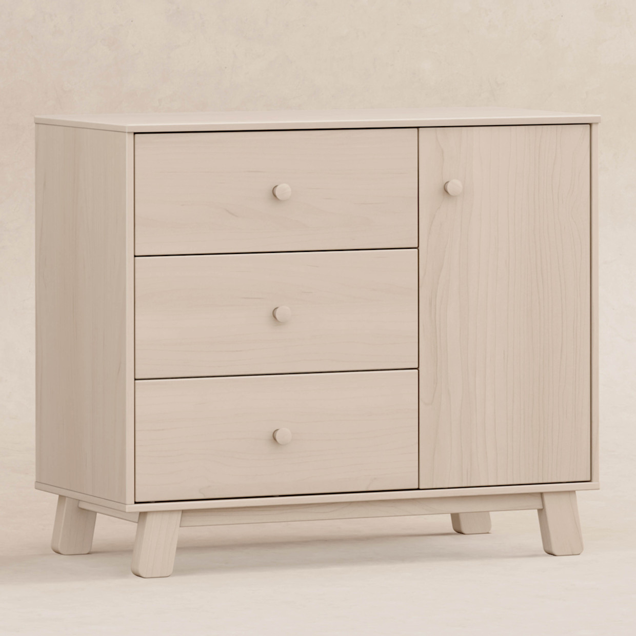 babyletto Hudson Modern 3-Drawer Dresser - Washed Natural.