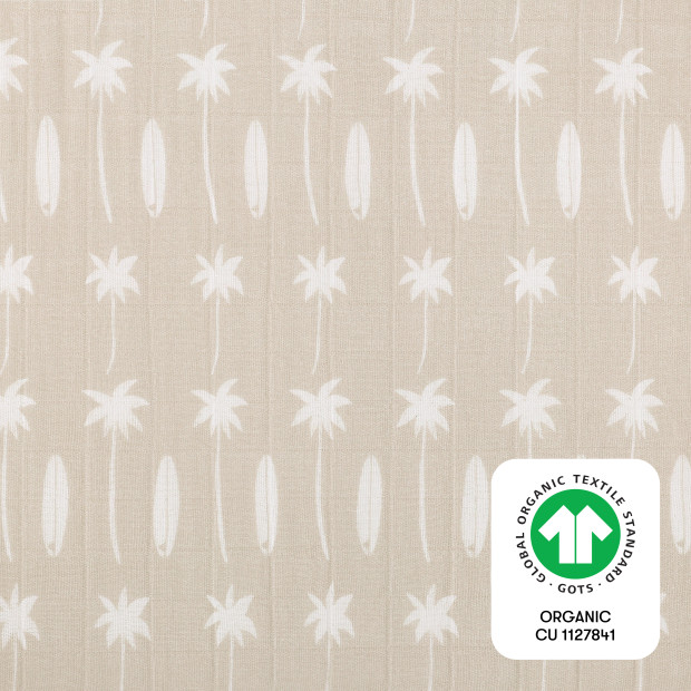 babyletto Mini Crib Sheet in GOTS Certified Organic Muslin Cotton - Beach Bum.