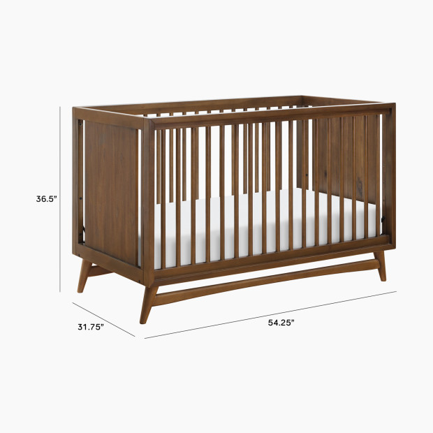 babyletto Peggy 3-in-1 Crib with Toddler Bed Conversion Kit - Natural Walnut.