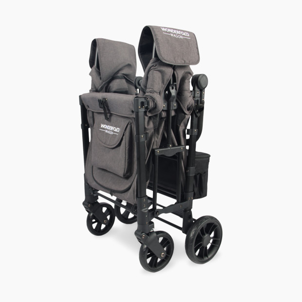 WonderFold Wagon W2 Elite Double Stroller Wagon (2 Seater) - Charcoal Gray.