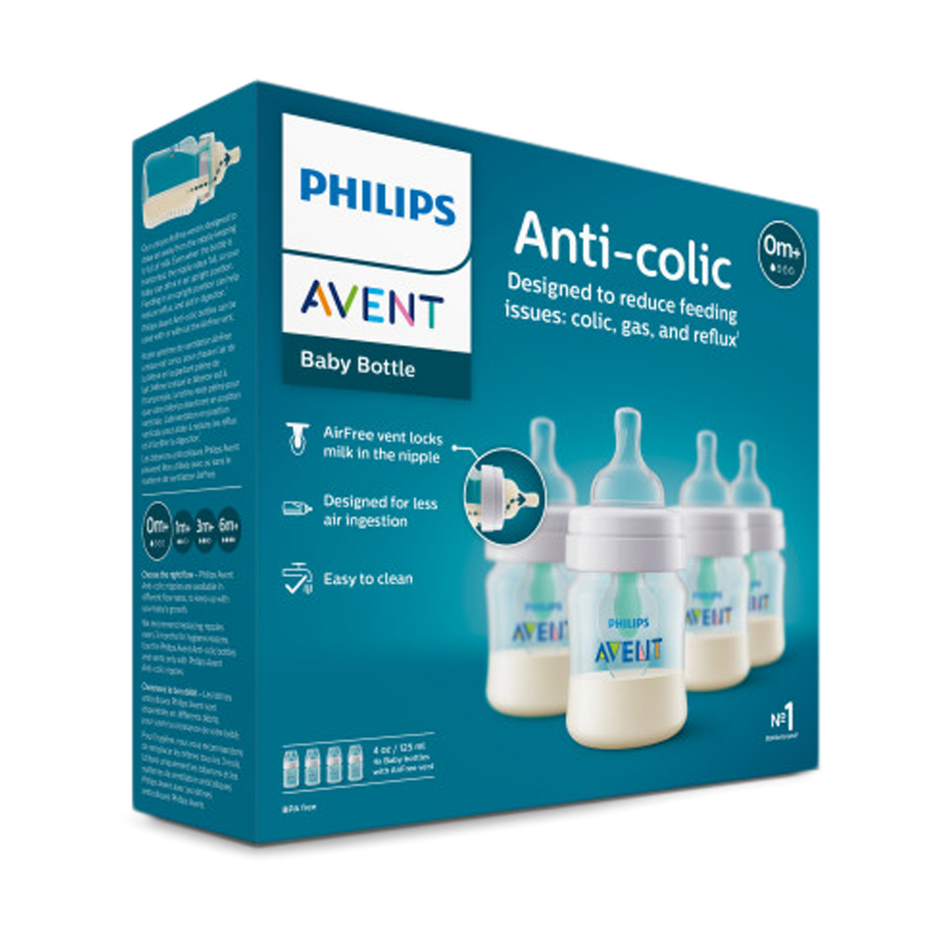 Philips Avent Anti-colic Bottle with AirFree Vent - 4 Oz, 4.