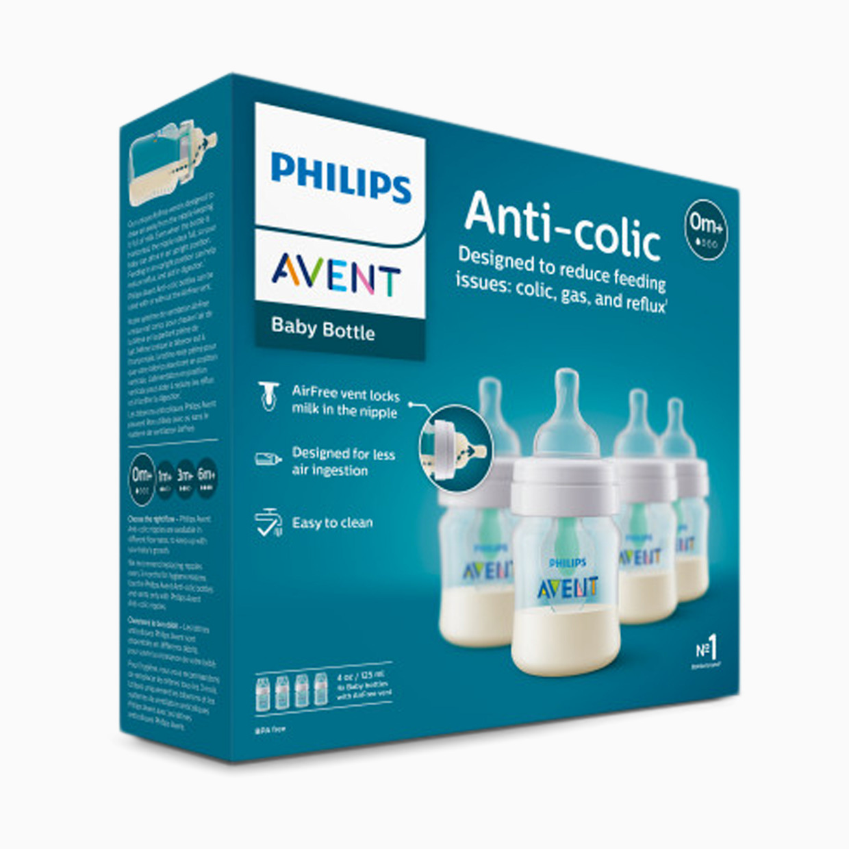 Philips Avent Anti-colic Bottle with AirFree Vent - 4 Oz, 4.
