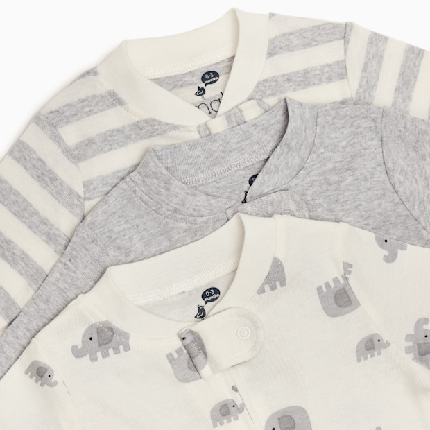 Small Story Organic Cotton 2-Way Zip Footie (3 Pack).
