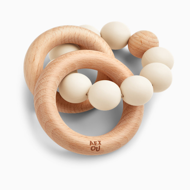 AEIOU Silicone & Wood Multi-Ring Teether.