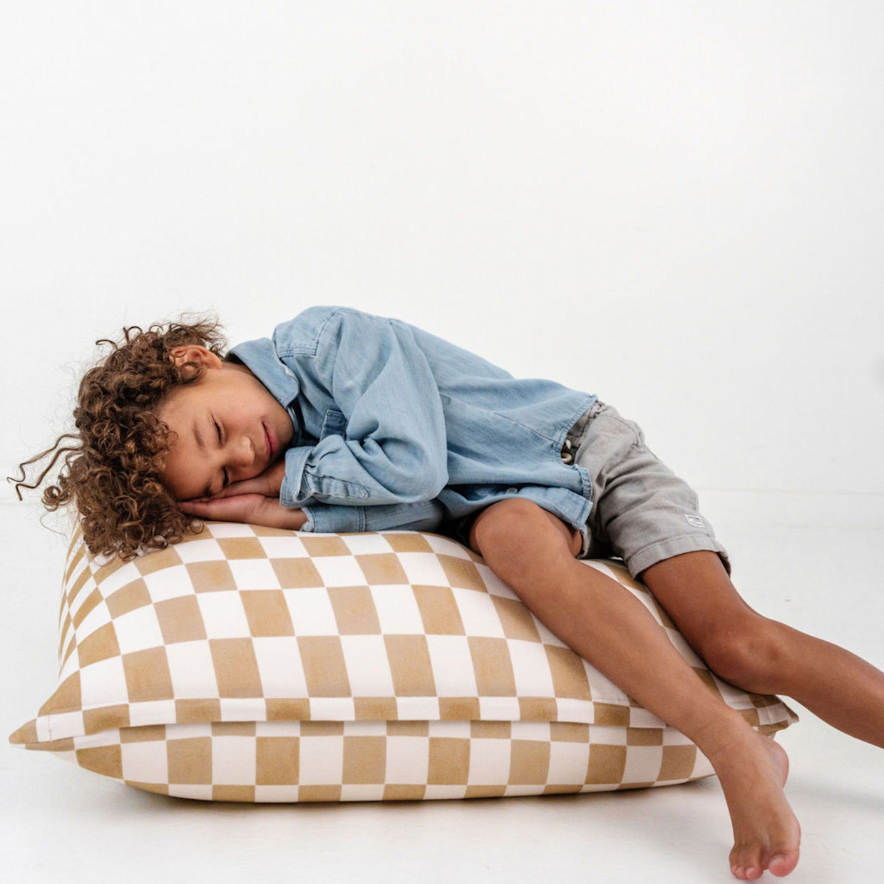 Toki Kids Bean Bag - Checker Toffee.