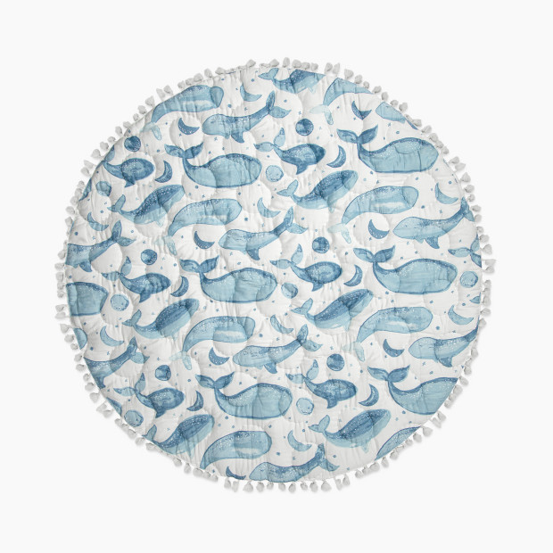 Crane Baby Cotton Quilted Playmat - Caspian Whales.