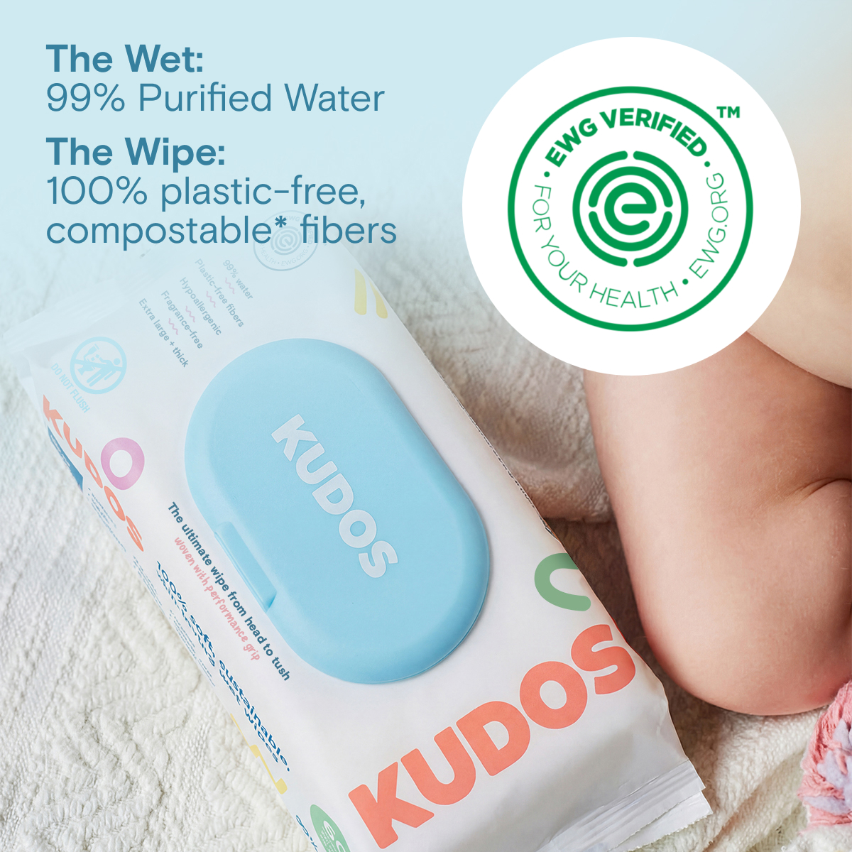 Kudos Baby Wipes - 240 Count.