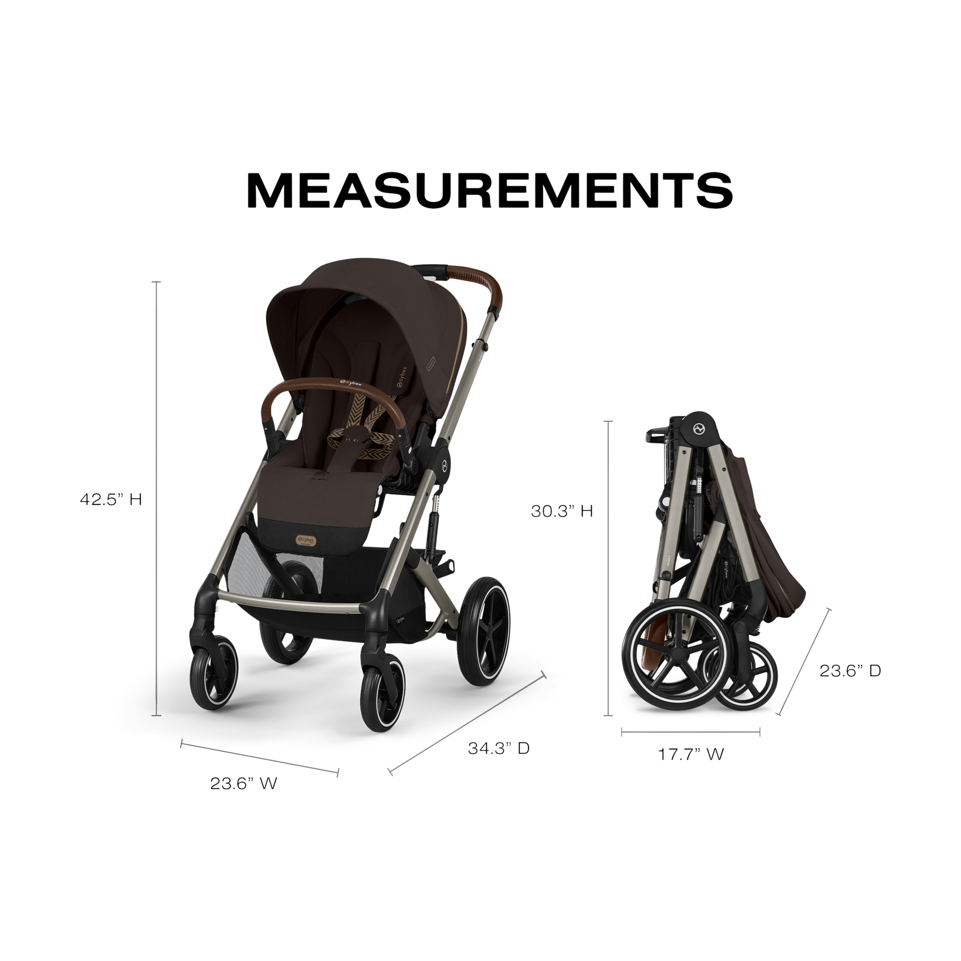Cybex Balios S Lux Stroller - Chocolate Brown.