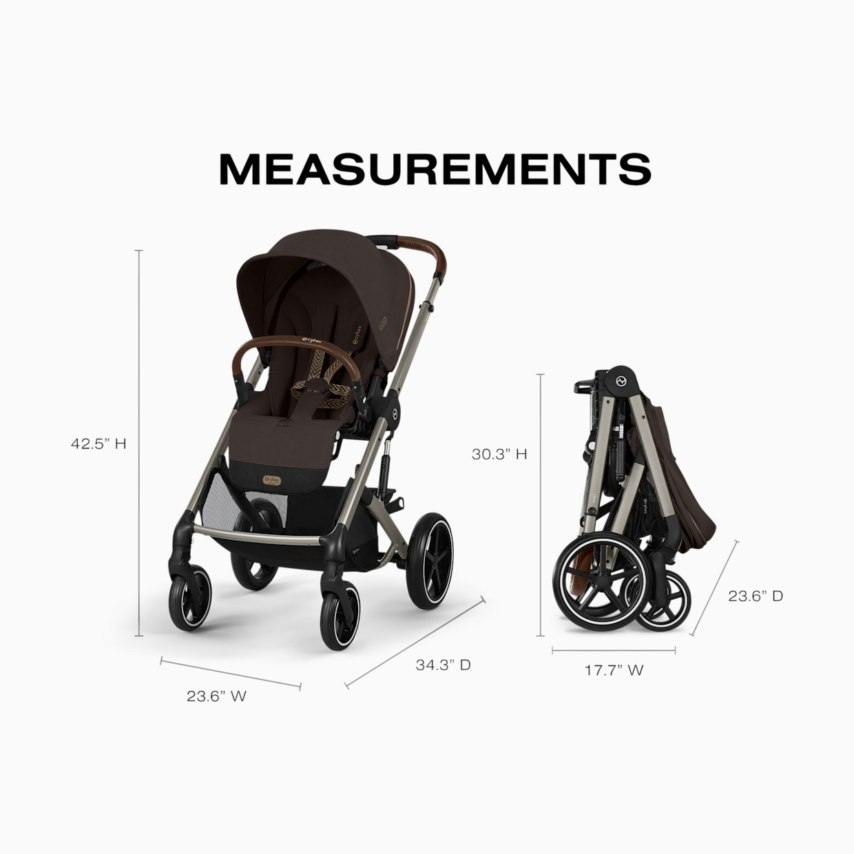 Cybex Balios S Lux Stroller - Chocolate Brown.