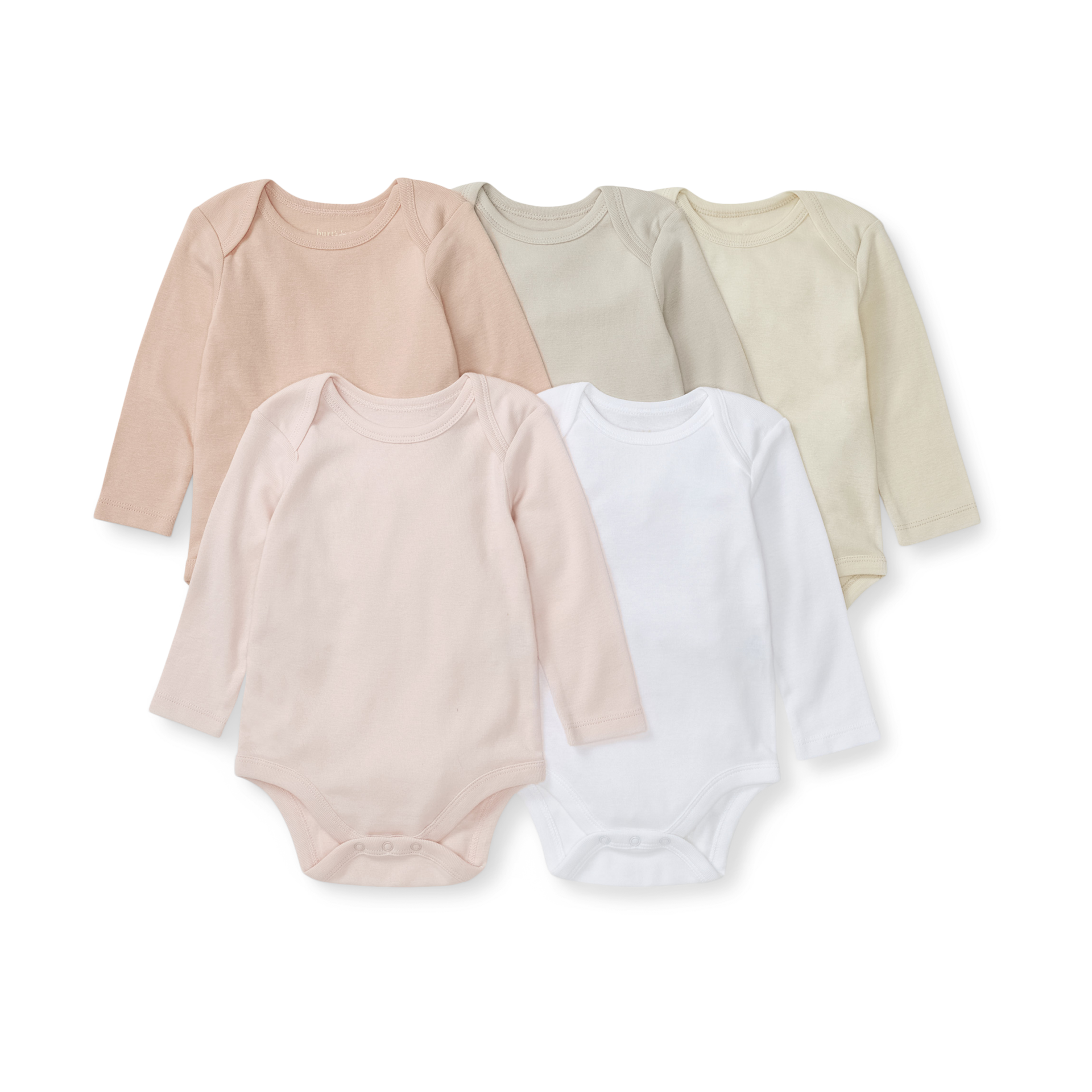 Burt's Bees Baby Organic Cotton Bodysuits – Baby Boy & Girl Short and Long Sleeve One-Pieces, 5-Pack