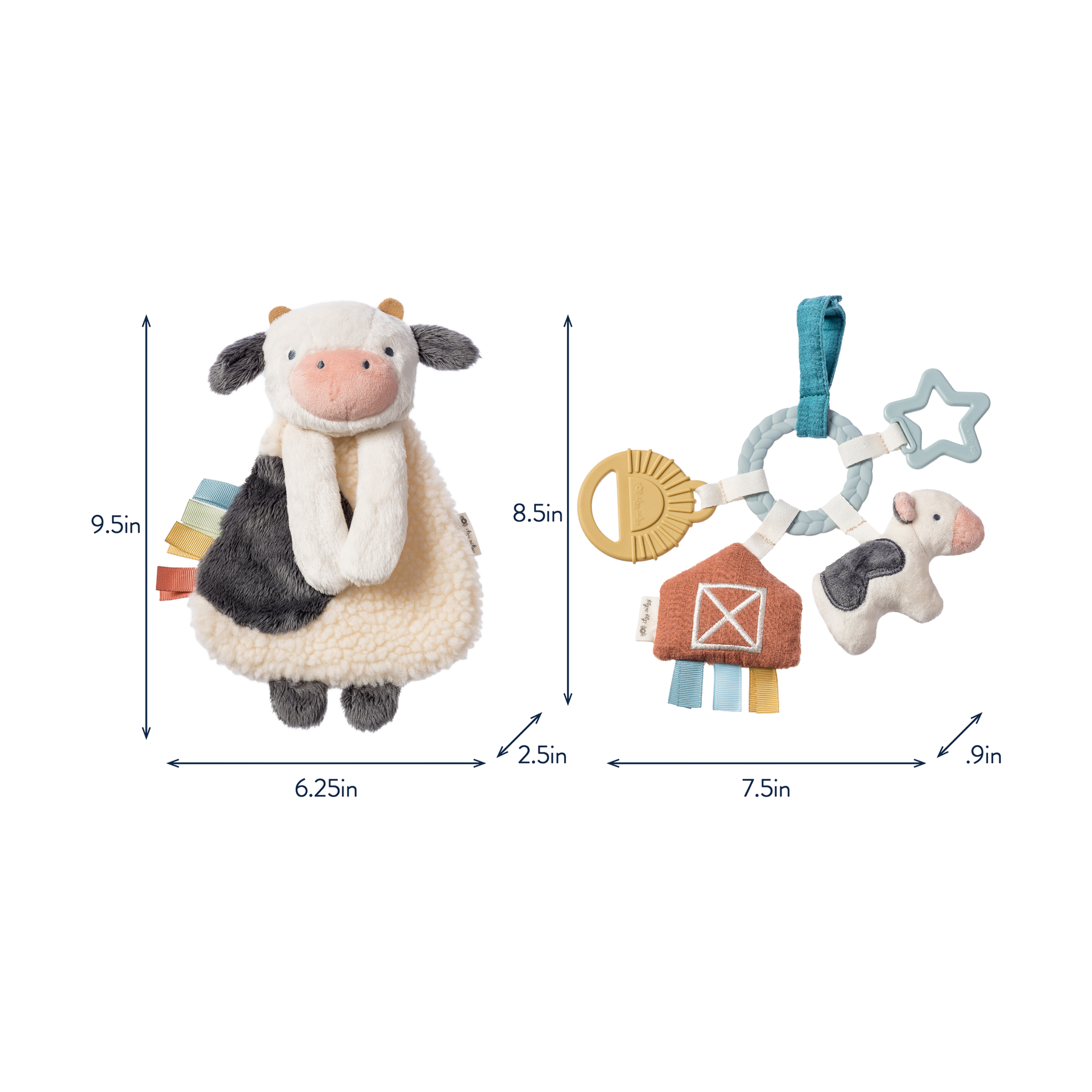 Itzy Ritzy Plush Lovey & Teething Activity Toy Gift Set - Farm.