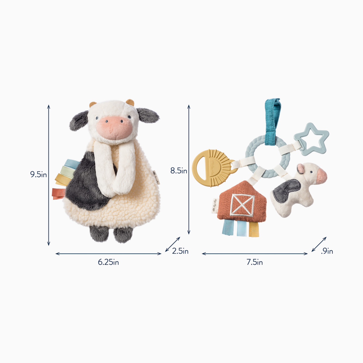 Itzy Ritzy Plush Lovey & Teething Activity Toy Gift Set - Farm.