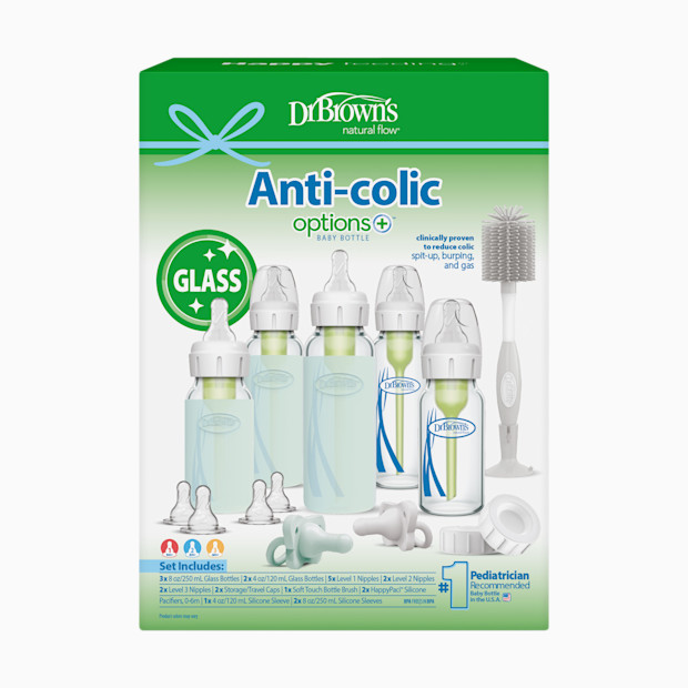 Dr. Brown's Options+ Narrow Glass Baby Bottle Starter Gift Set.