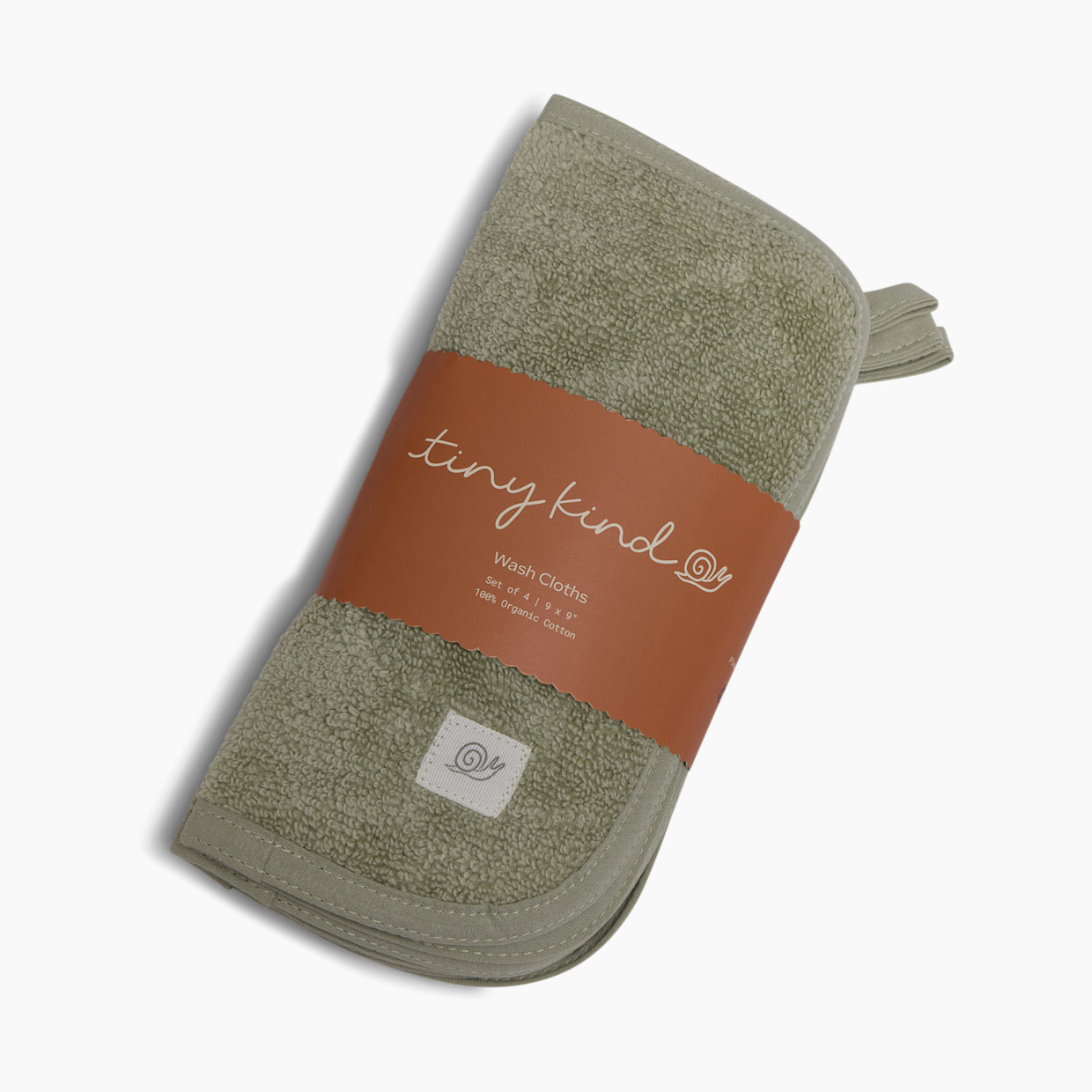 Tiny Kind Organic Washcloths 4 Pack - Desert Sage.