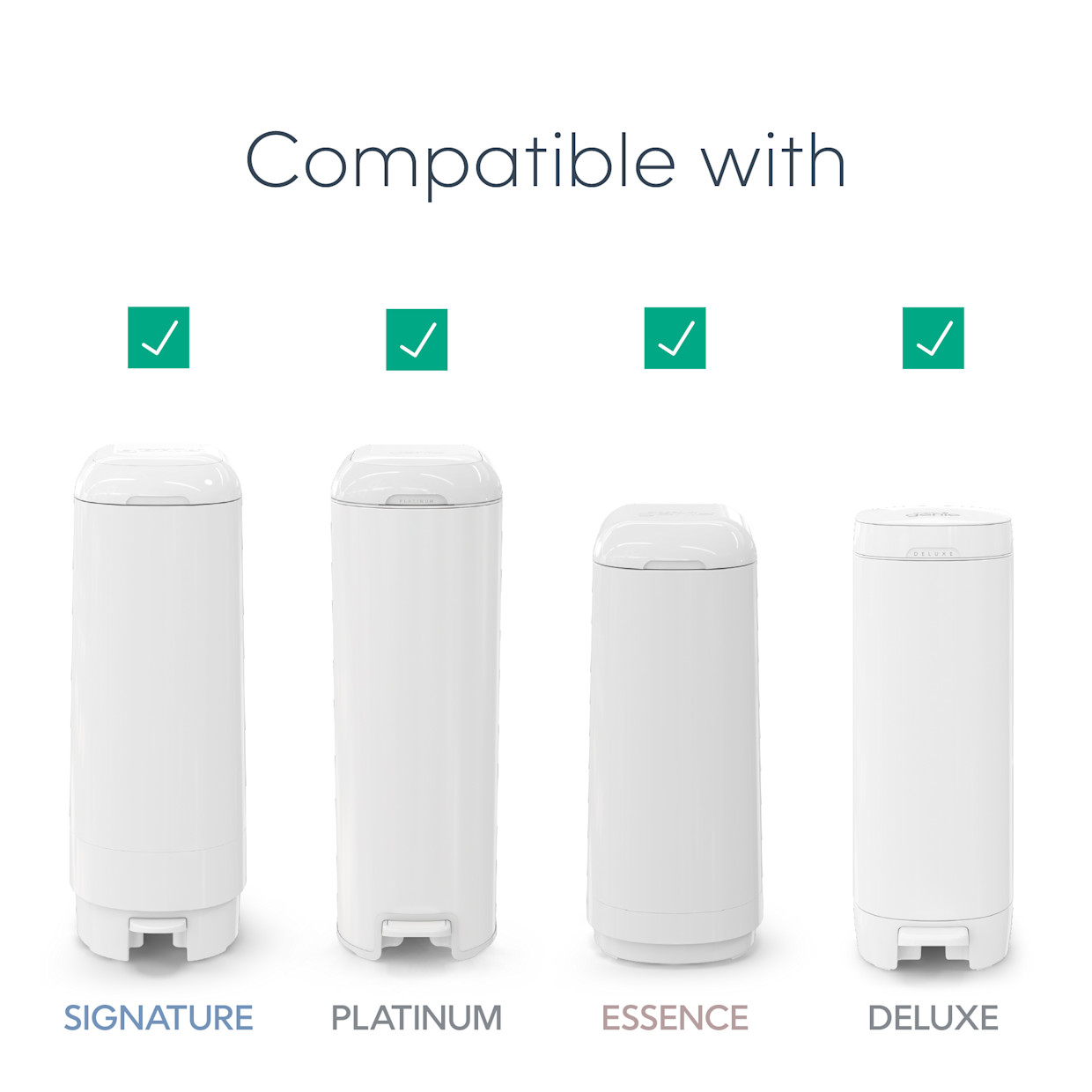 Diaper Genie Easy Roll Refill Bags - Compatible with Signature and Platinum Pails - Unscented, 30.