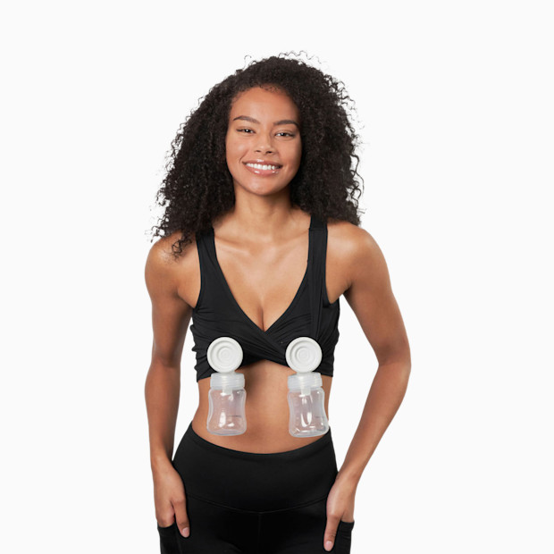 Larken Larken X Nursing + Hands-Free Pumping Bra - Black, XS.