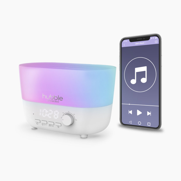 Hubble Connected Hubble Mist - 5 in 1 Humidifier with Aroma Diffuser, BT Speaker, Night Light & Digital Clock.