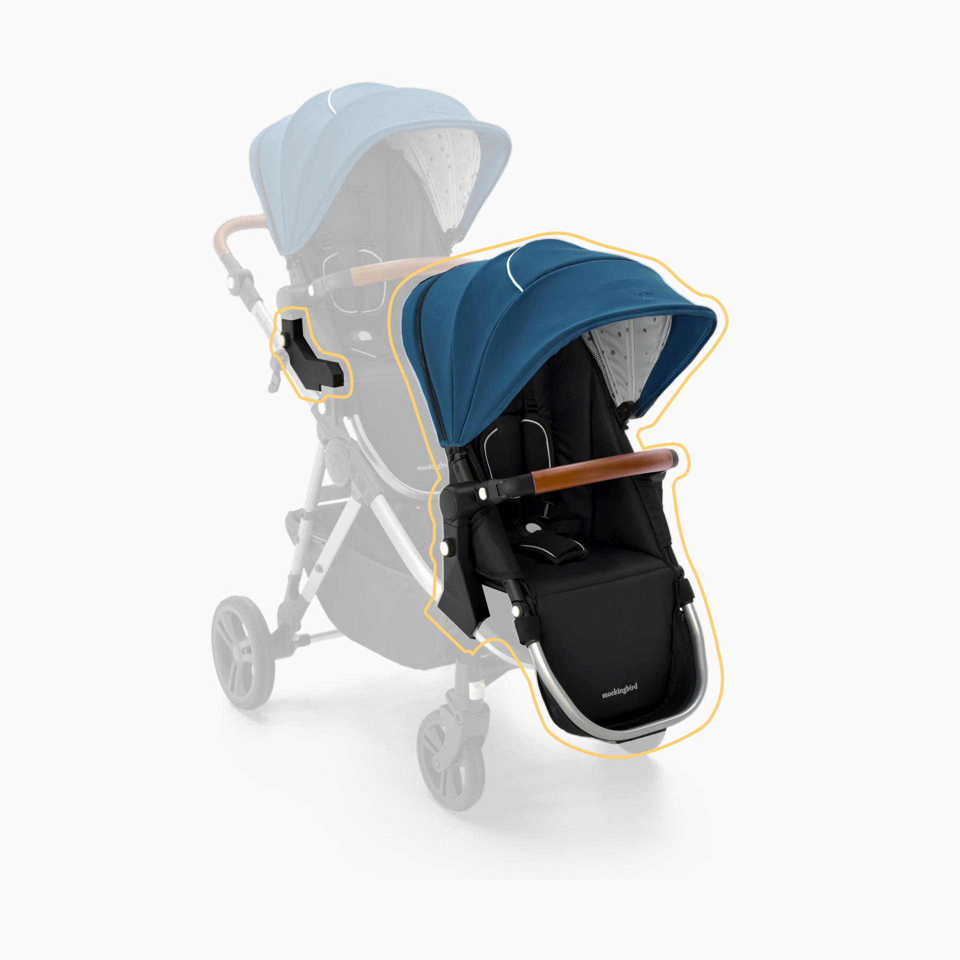 Mockingbird 2nd Seat Kit 2.0 - Black/Windowpane Canopy With Penny