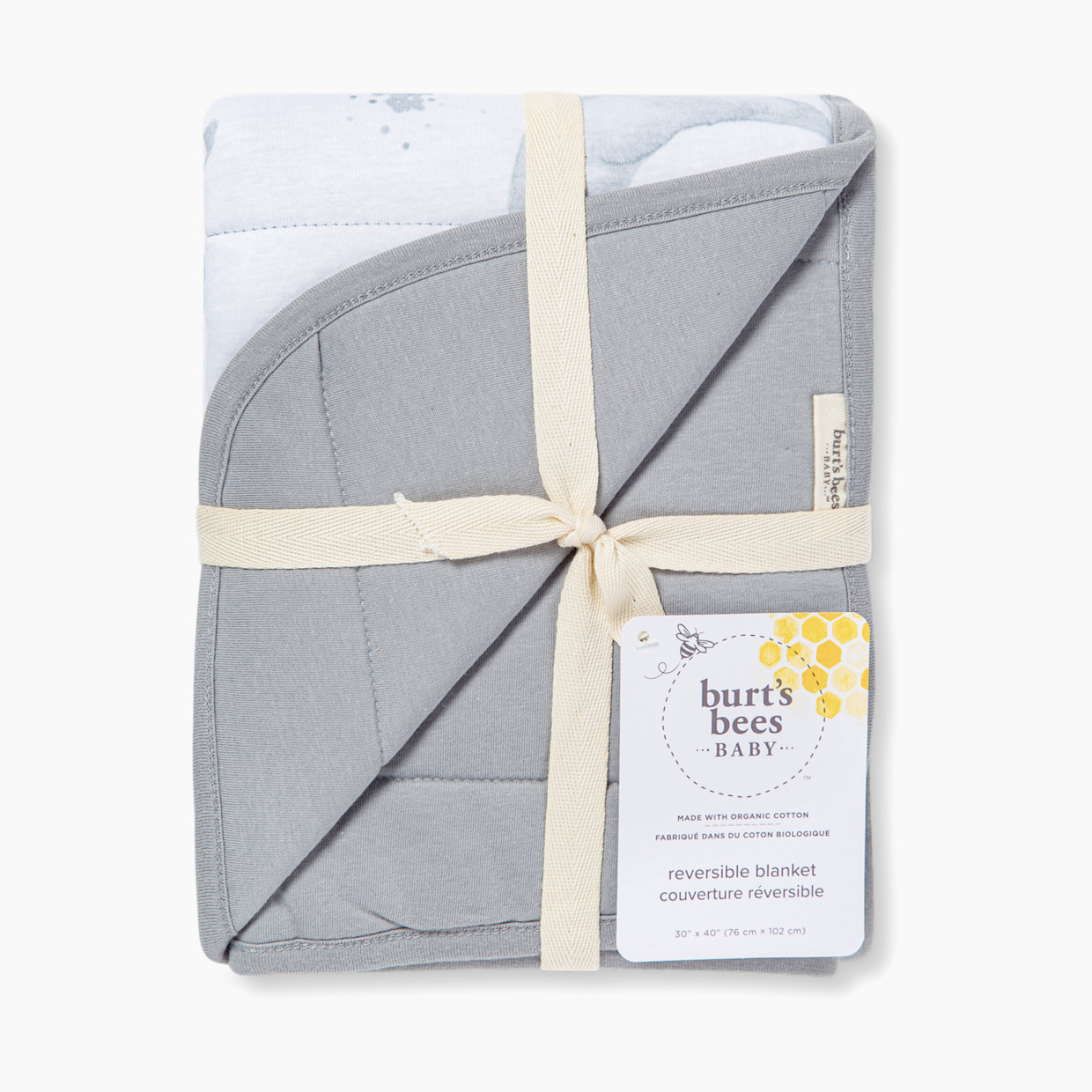 Burt's Bees Baby Reversible Organic Cotton Jersey Knit Blanket - Hello Moon.