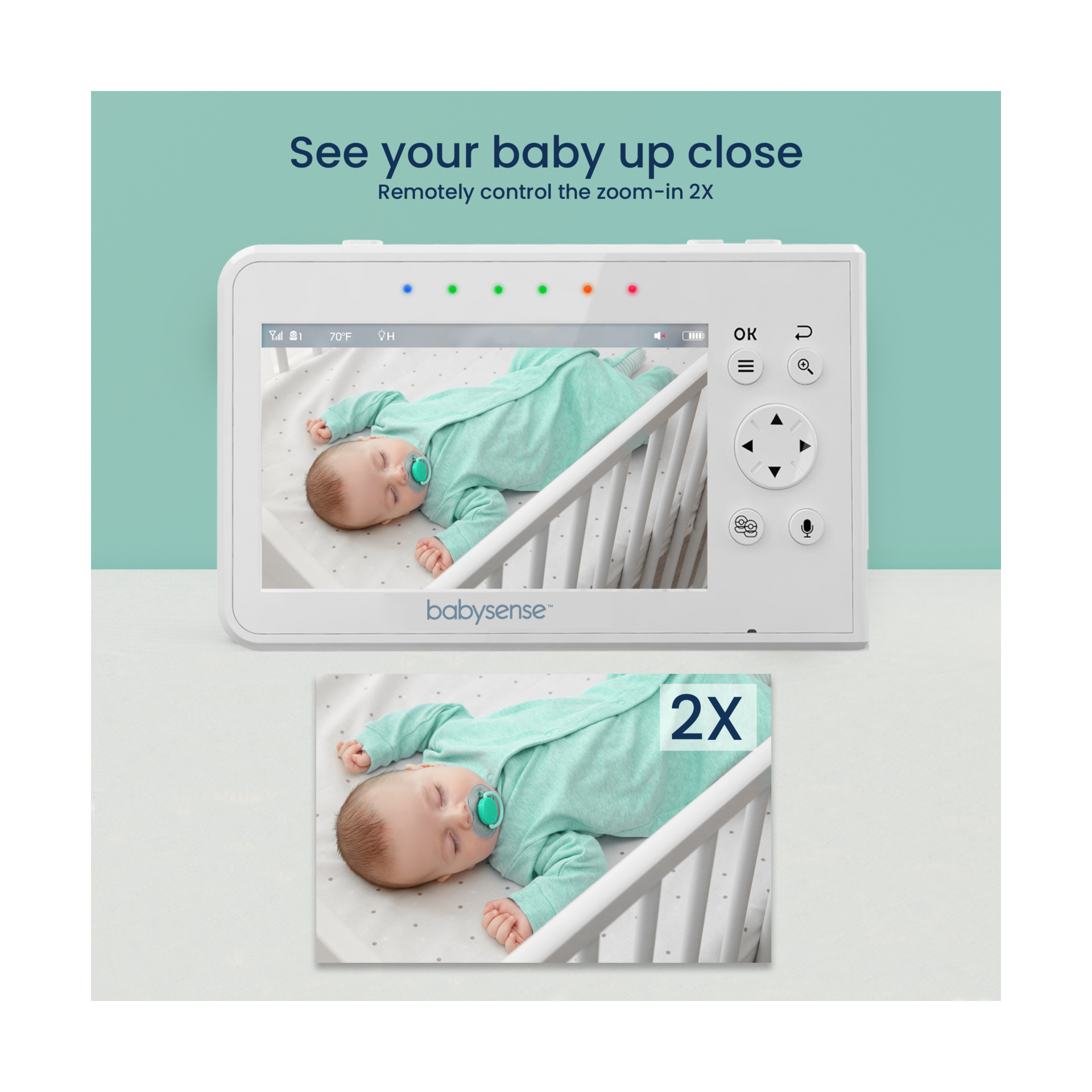 Babysense Split Screen Video Baby Monitor V43.
