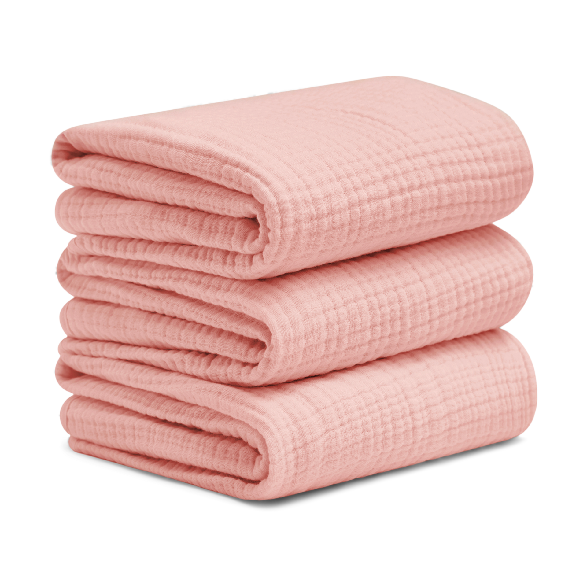 Small Story Muslin Hooded Towels (3 Pack) - Pink Hues.