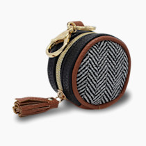 Itzy Ritzy Pacifier Holder Case with Clip - Pacifier Case Includes Clasp to Easily Attach to a Diaper Bag or Purse, Measures 2.5" in Diameter and Holds 2 Pacifiers (Coffee & Cream)